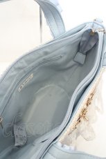 画像3: axes femme / レースフリル雑材かごバッグ 220×315×130mm サックス×ナチュラル O-26-10-06-1005-AX-BG-IG-OS (3)