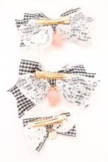 画像2: LIZ LISA / ストロベリーギンガム4つセットクリップ  クロ×シロ O-26-10-06-1080-LO-AC-IG-OS (2)
