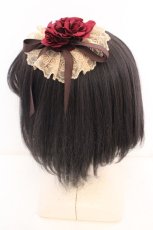 画像3: Mary Magdalene / ロゼットヘッドドレス  ストロベリー×ベージュレース O-26-10-06-1091-CL-ZA-OW-OS (3)