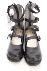 画像2: Chalmiere / 4連バックルパンプス M クロ O-26-10-06-1097-AX-SH-IG-OS (2)