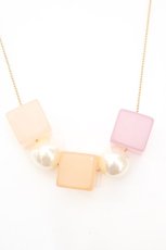 画像1: axes femme / スクエアモチーフネックレス  ピンク×オレンジ系 O-26-10-06-1014-AX-AC-OW-OS (1)