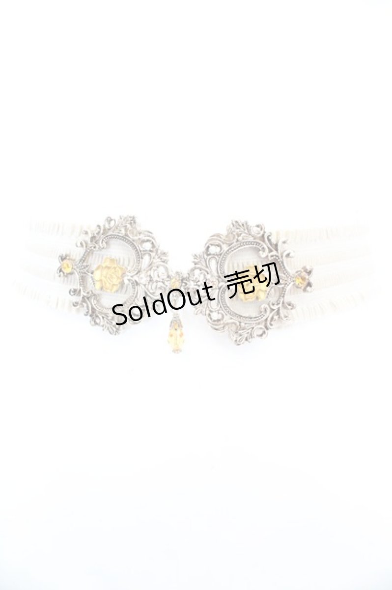 画像2: axes femme / しずく付クラシカルゴムベルト  イエロー×アイボリー O-26-10-06-1018-AX-ZA-IG-OS (2)