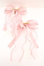 画像2: LIZ LISA / オーガンジーリボン2つセットクリップ  ピンク O-26-10-06-1030-LO-AC-IG-OS (2)