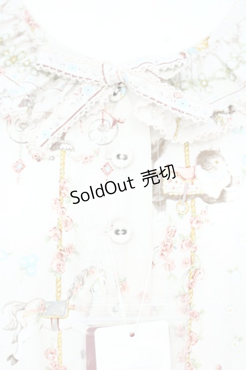 画像2: PINK HOUSE / メリーゴウランドプリントノースリーブワンピース  アイボリー O-26-10-06-084-LO-OP-IG-OS (2)