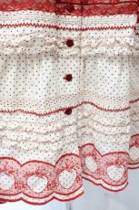 画像3: PINK HOUSE / いちごステッチレース使い水玉プリントワンピース  アイボリー×アカ O-26-10-06-087-LO-OP-IG-OS (3)