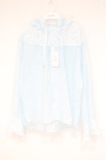 画像1: axes femme / フリルフードシアーシャツ F サックス O-26-10-06-011-AX-TO-IG-OS (1)