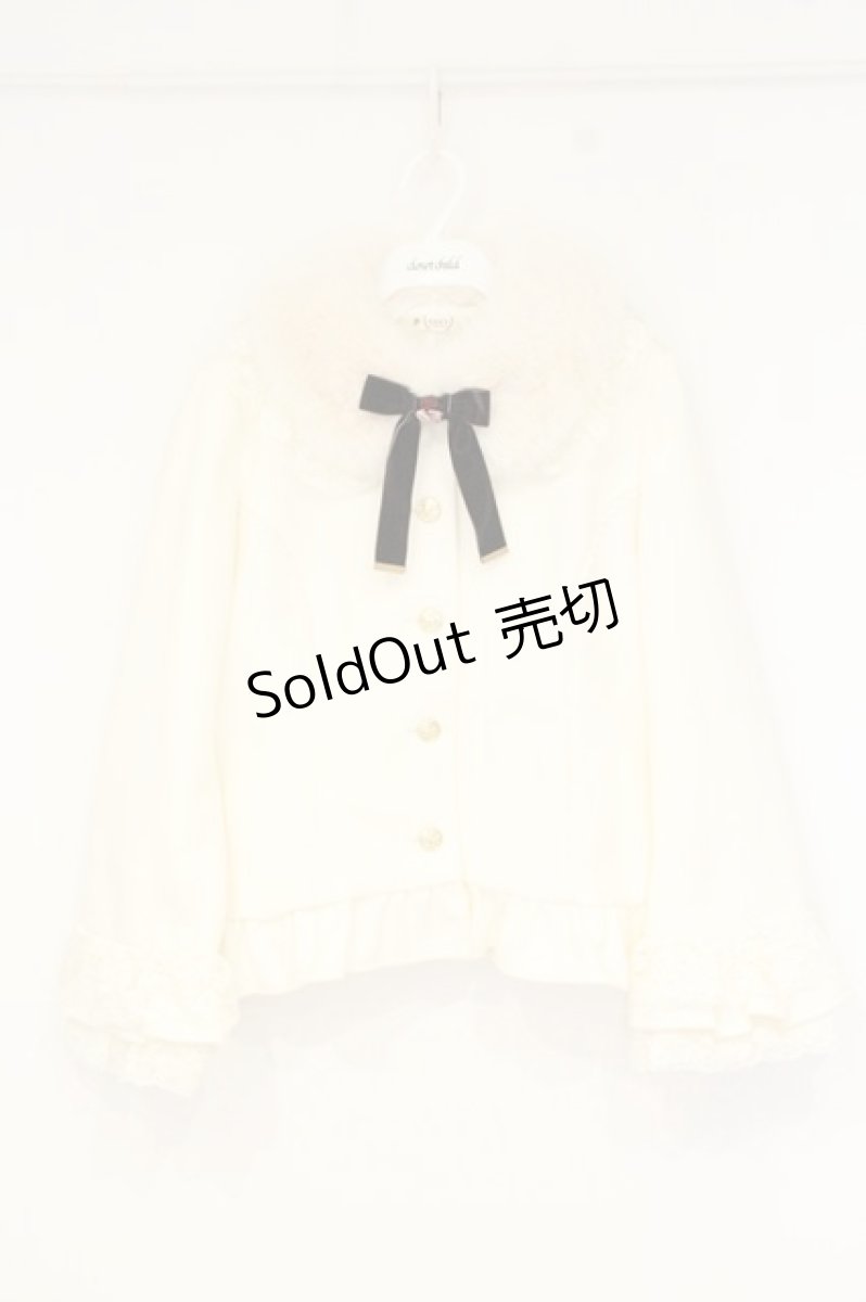 画像1: axes femme / ローズリボン付きフリルコート L オフシロ O-26-10-06-013-AX-CO-IG-OS (1)