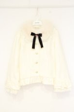 画像1: axes femme / ローズリボン付きフリルコート L オフシロ O-26-10-06-013-AX-CO-IG-OS (1)