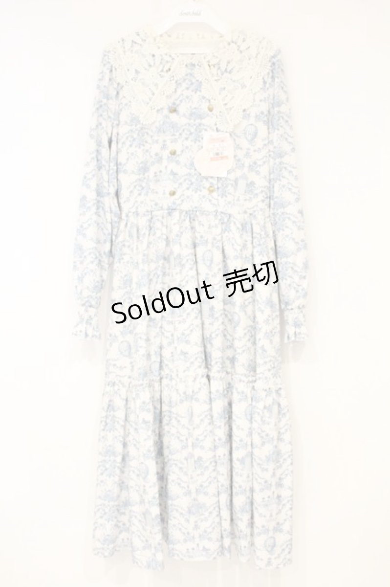 画像1: m petit by misako / TT*MSKトワルドOP トワルドジュイワンピース L オフシロ×ブルー O-26-10-06-002-LO-OP-IG-OS (1)