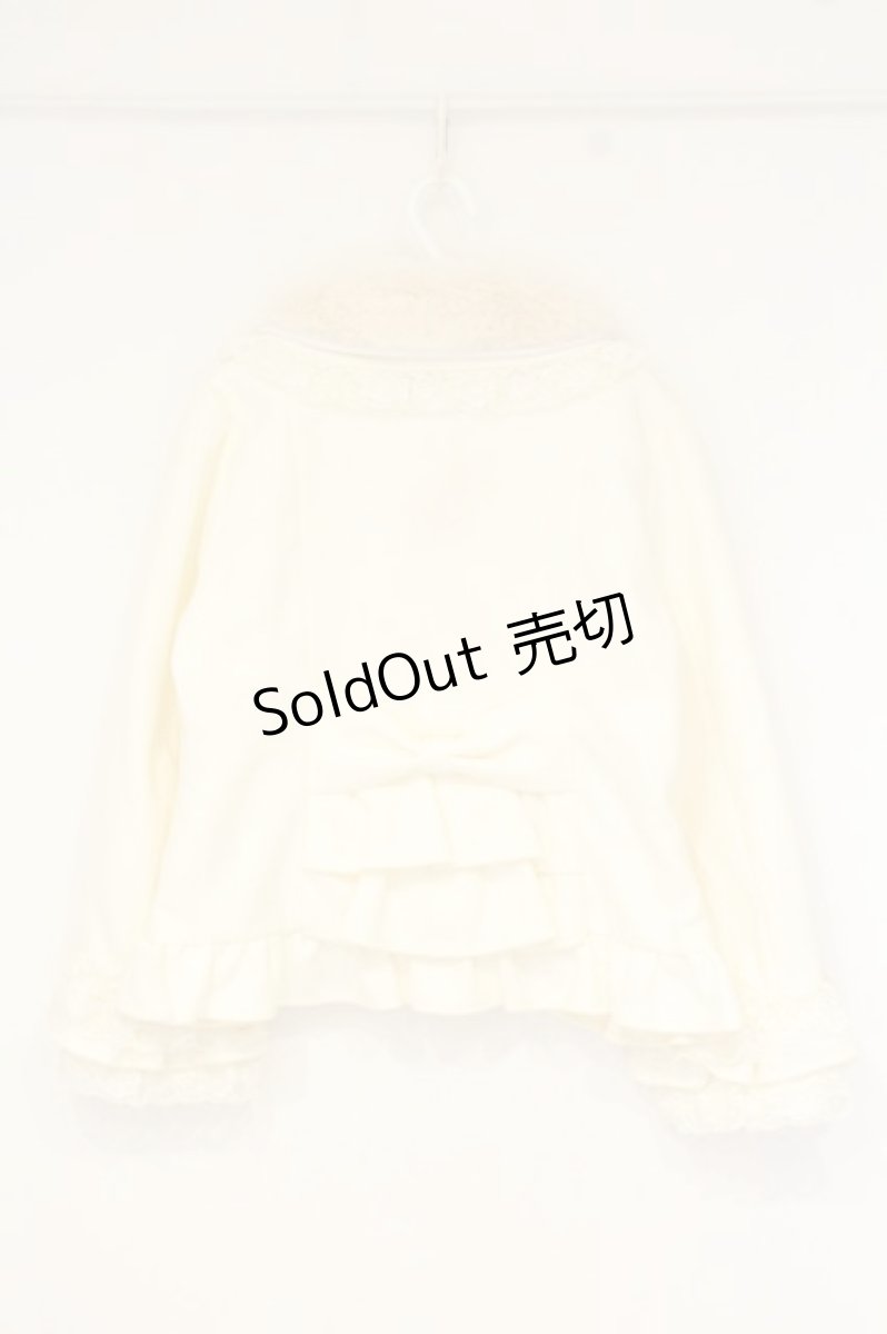 画像4: axes femme / ローズリボン付きフリルコート L オフシロ O-26-10-06-013-AX-CO-IG-OS (4)
