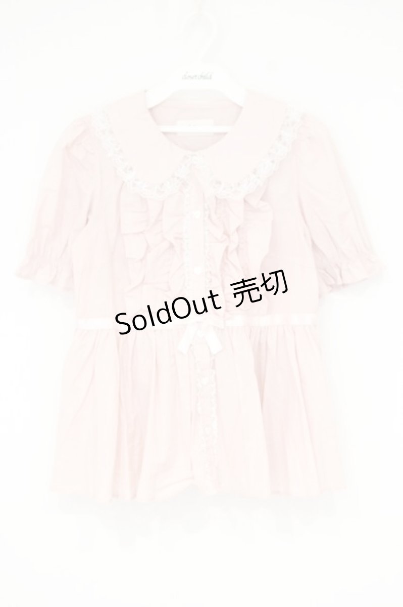 画像1: Lolime by mellfy memory / ribbon puff sleeve ruffle blouse　ブラウス M ピンク O-26-10-06-017-LO-BL-OW-OS (1)