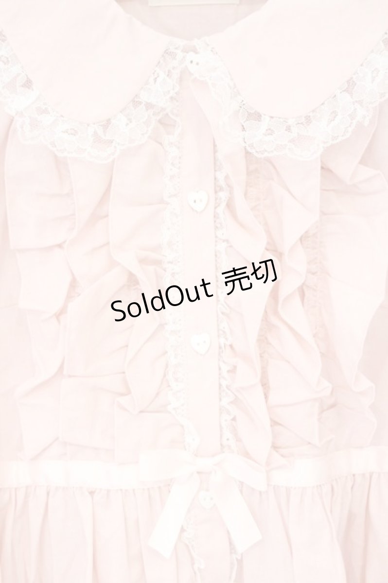 画像2: Lolime by mellfy memory / ribbon puff sleeve ruffle blouse　ブラウス M ピンク O-26-10-06-017-LO-BL-OW-OS (2)