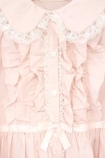 画像2: Lolime by mellfy memory / ribbon puff sleeve ruffle blouse　ブラウス M ピンク O-26-10-06-017-LO-BL-OW-OS (2)