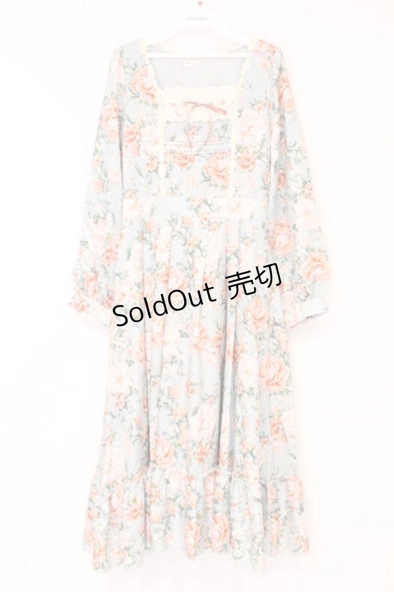 画像1: axes femme / ブルームフラワー柄ワンピース F ミント O-26-10-06-020-AX-OP-IG-OS (1)