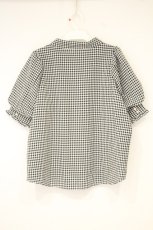 画像3: axes femme / パフスリーブブラウス F クロ×シロ O-26-10-06-026-AX-BL-IG-OS (3)