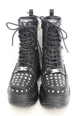 画像2: YOSUKE / スタッズ厚底スニーカー 24.0cm ブラック O-26-10-07-008-PU-SH-OW-OS (2)