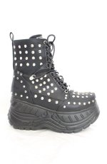 画像7: YOSUKE / スタッズ厚底スニーカー 24.0cm ブラック O-26-10-07-008-PU-SH-OW-OS (7)