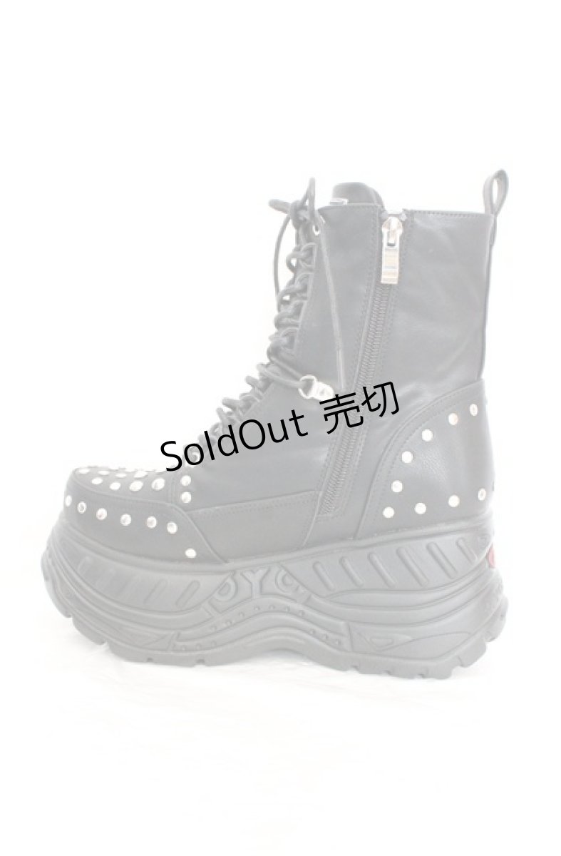 画像8: YOSUKE / スタッズ厚底スニーカー 24.0cm ブラック O-26-10-07-008-PU-SH-OW-OS (8)