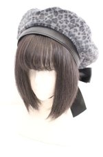 画像1: NIBBLE POISON / ペンタグラムシャギーベレー帽 60cm グレー O-26-10-07-025-LO-AC-OW-OS (1)