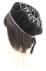 画像2: HELL CAT PUNKS / 五芒星ベレー帽  ブラック O-26-10-07-026-PU-AC-OW-OS (2)