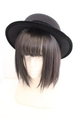 画像1: m petit by misako / NINA'Sコラボリボンカンカン帽  グレー×クロ O-26-10-07-031-LO-AC-IG-OS (1)