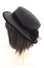 画像2: m petit by misako / NINA'Sコラボリボンカンカン帽  グレー×クロ O-26-10-07-031-LO-AC-IG-OS (2)
