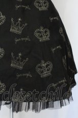 画像3: Jane Marple / 王冠ケーキ刺繍ジャンパースカート M クロ O-26-10-09-035-JM-OP-YM-OS (3)
