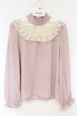 画像1: Honey Cinnamon / レース切替ブラウス  ピンク O-26-10-09-019-LO-BL-IG-OS (1)