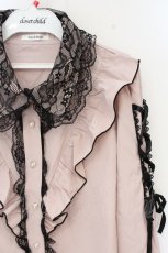 画像2: NOEMIE / ラッフルフリルブラウス  ピンク O-26-10-09-023-LO-BL-IG-OS (2)