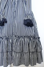 画像3: ATELIER PIERROT / Classical Dot Stripe Dress  ネイビー×ホワイト O-26-10-09-030-EL-OP-IG-OS (3)