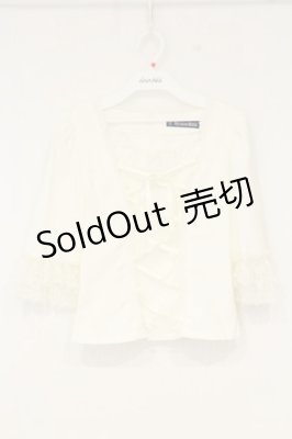 Preview of レースアップフリルブラウス  オフホワイト