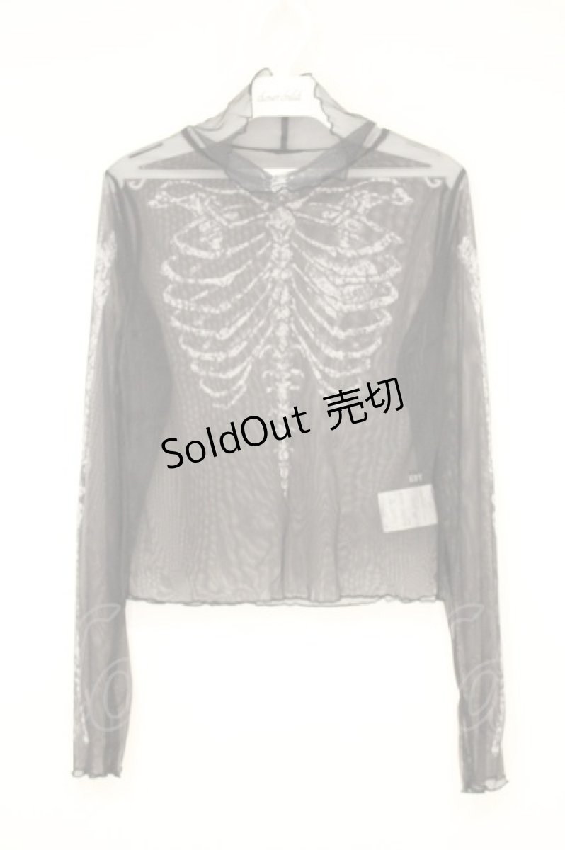 画像1: DARRDY / 肋骨デザイン長袖シアーカットソー F ブラック O-26-10-10-036-PU-TO-OW-OS (1)