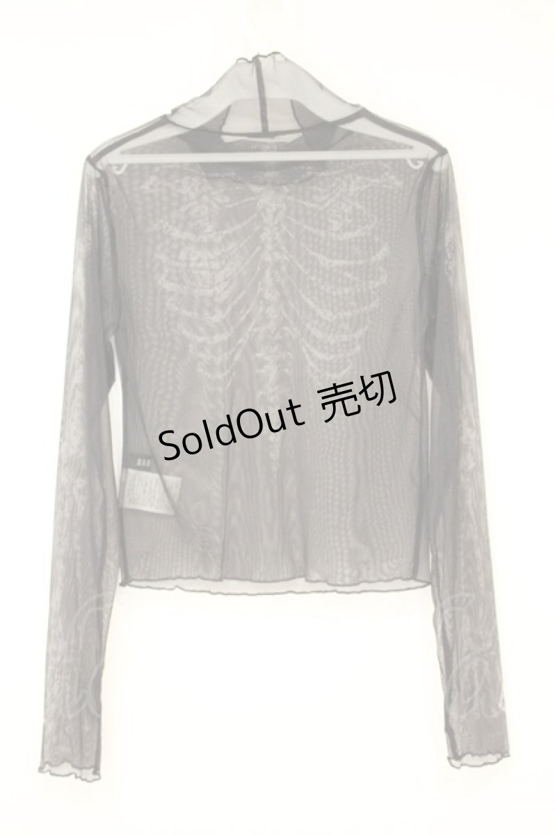 画像3: DARRDY / 肋骨デザイン長袖シアーカットソー F ブラック O-26-10-10-036-PU-TO-OW-OS (3)