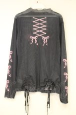 画像4: dependoll / ribbon tatoo sheer tops　シアートップス F ブラック×ピンク O-26-10-10-037-LO-TO-OW-OS (4)