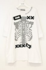 画像1: HELL CAT PUNKS / 肋骨ptTシャツ  ホワイト O-26-10-10-038-PU-TO-OW-OS (1)