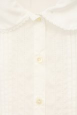画像2: Melody BasKet / Melody刺繍半袖ブラウス M シロ O-26-10-10-043-LO-BL-OW-OS (2)