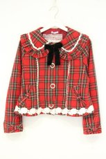 画像1: axes femme kawaii / ガーリーリボンショートコート M アカ O-26-10-10-006-AX-CO-OW-OS (1)