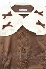 画像2: axes femme kawaii / プチリボン配色ブラウス M ブラウン O-26-10-10-076-AX-BL-OW-OS (2)