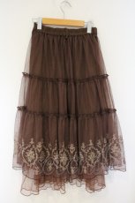 画像3: axes femme / ローズ刺繍チュールスカート M ブラウン O-26-10-11-030-AX-SK-OW-OS (3)