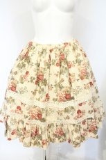画像1: ATELIER PIERROT / 薔薇柄フリルミニスカート  アイボリー系 O-26-10-11-009-EL-SK-OW-OS (1)
