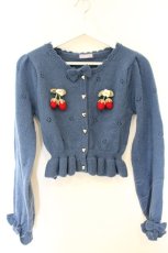 画像1: axes femme kawaii / 苺の編みぐるみニットカーデ M ブルー O-26-10-11-012-AX-TO-OW-OS (1)