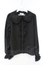 画像1: m petit by misako / AM マルエリフリルブラウス M クロ O-26-10-11-020-LO-BL-OW-OS (1)