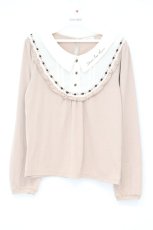 画像1: axes femme / シフォンヨークカットソー  ピンク×オフシロ O-26-10-12-049-AX-TO-IG-OS (1)
