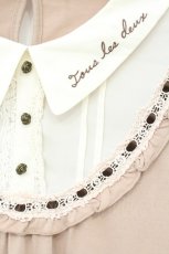 画像2: axes femme / シフォンヨークカットソー  ピンク×オフシロ O-26-10-12-049-AX-TO-IG-OS (2)