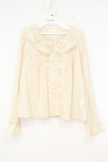 画像1: PINK HOUSE / レース使いフリルブラウス  アイボリー O-26-10-12-055-LO-BL-OW-OS (1)