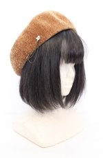 画像1: axes femme / ピン付きモールベレー 57.5cm キャメル O-26-10-12-1001-AX-AC-OW-OS (1)