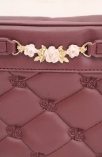 画像2: axes femme / 薔薇刺繍キルトショルダー  ワイン O-26-10-12-1006-AX-BG-OW-OS (2)