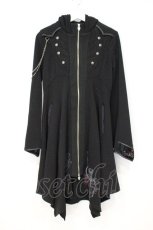 画像1: Ozz oneste / 薔薇刺繍イレヘムロングパーカー  ブラック O-26-10-12-065-OO-JA-IG-OS (1)