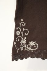 画像2: axes femme / 裾刺繍レギパン L ブラウン O-26-10-12-070-AX-PA-IG-OS (2)