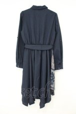 画像3: axes femme / スカーフ柄切替シャツワンピース M ネイビー O-26-10-12-071-AX-OP-IG-OS (3)